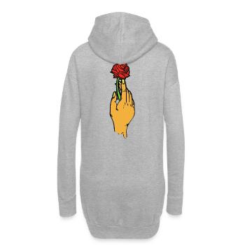 Rose tenue en art au trait gras - Sweat-shirt à capuche long Femme - gris chiné - Dos