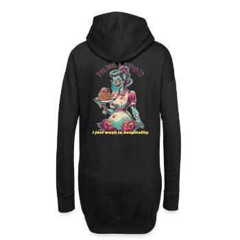 Zombie Kellnerin - Hoodie-Kleid - Schwarz - Hinten