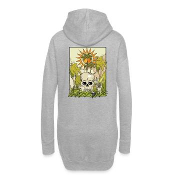 Vulkanischer Totenkopf mit Sonnenkranz - Hoodie-Kleid - Grau meliert - Hinten