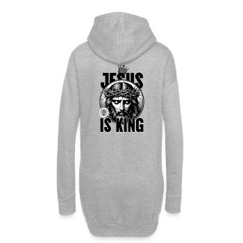 Jésus est Roi Couronne d’Épines - Sweat-shirt à capuche long Femme - gris chiné - Dos