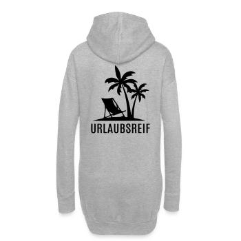 Urlaubsreif Erholung Auszeit entspannen Palmen - Hoodie-Kleid - Grau meliert - Hinten