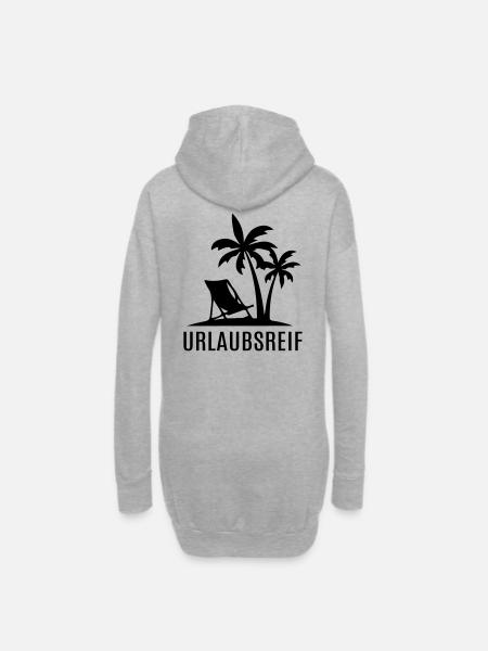 Urlaubsreif Erholung Auszeit entspannen Palmen - Hoodie-Kleid - Grau meliert