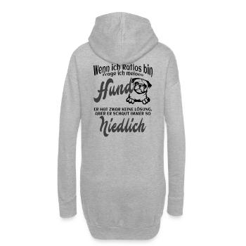 Frage ich meinen Hund - Hoodie-Kleid - Grau meliert - Hinten