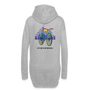 La vie est meilleure sur deux roues - Sweat-shirt à capuche long Femme - gris chiné - Dos