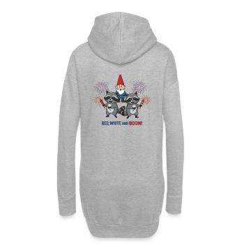 Waschbären-Feuerwerksparty zum 4. Juli - Hoodie-Kleid - Grau meliert - Hinten