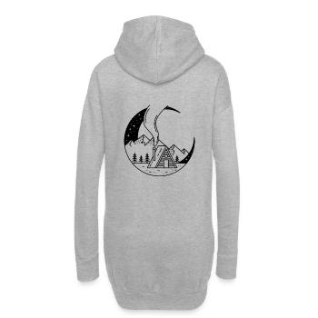 Cabane dans la Lune - Sweat-shirt à capuche long Femme - gris chiné - Dos