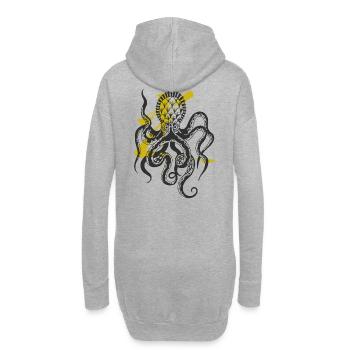 Pieuvre / Calmar / Monstre marin / Pieuvre - Sweat-shirt à capuche long Femme - gris chiné - Dos