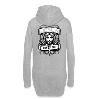 Jésus vous aime avec l’arc - Sweat-shirt à capuche long Femme - gris chiné - Dos