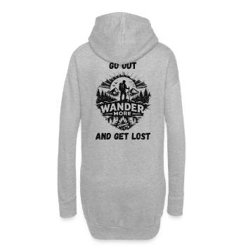 Wander More Backprint - Hoodie-Kleid - Grau meliert - Hinten