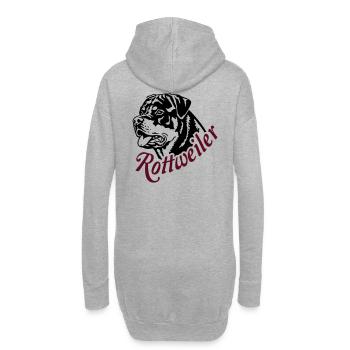 569 Rottweiler Rüde - Hoodie-Kleid - Grau meliert - Hinten