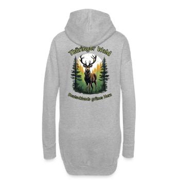 Cerf au cœur vert de Thuringe-Allemagne - Sweat-shirt à capuche long Femme - gris chiné - Dos