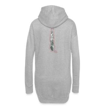 Dessin d'une feuille longue, musique et festival - Sweat-shirt à capuche long Femme - gris chiné - Dos