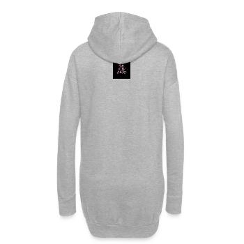 Neon-Lebensmotto für Motivation - Hoodie-Kleid - Grau meliert - Hinten