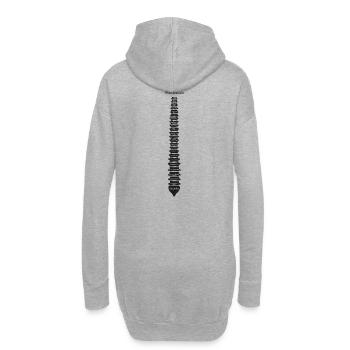 Würdesäule - Wirbelsäule, diverse Sprachen - Hoodie-Kleid - Grau meliert - Hinten