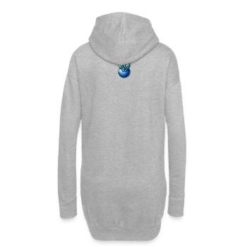 Leuchtend blaues Blaubeermuster - Hoodie-Kleid - Grau meliert - Hinten