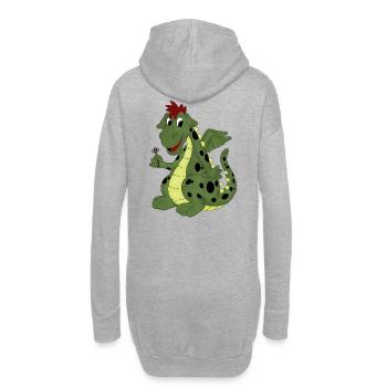 Dragon écarquillé vert - Sweat-shirt à capuche long Femme - gris chiné - Dos
