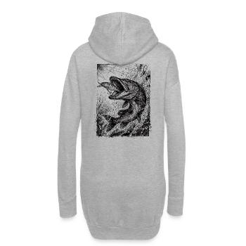Pike on the Wobbler | Classic Collection - Hoodie Dress - heather grey - Back