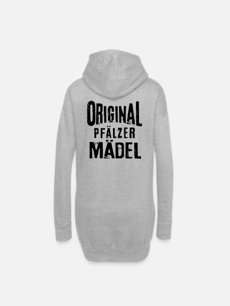 Pfälzer Mädel Pfälzerin Frau Pflaz Geschenk - Hoodie-Kleid - Grau meliert