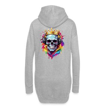 Kopfhörer - Hoodie-Kleid - Grau meliert - Hinten