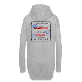 Fahrradfahrer bitte klingeln - Hoodie-Kleid - Grau meliert - Hinten
