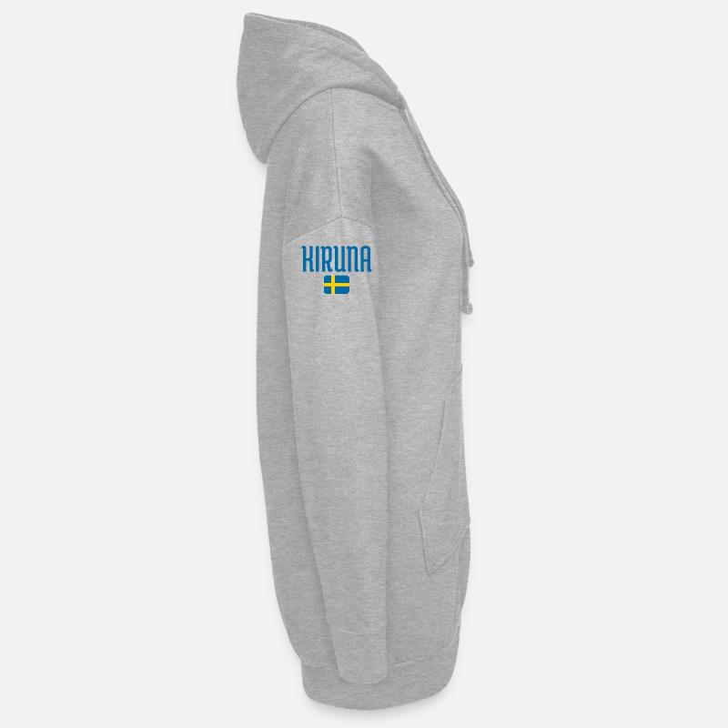 Kiruna avec le drapeau suédois Sweat-shirt à capuche long Femme