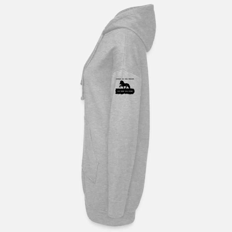 Spruch 6 mit Pferd 1 schwarz - Hoodie-Kleid - Grau meliert