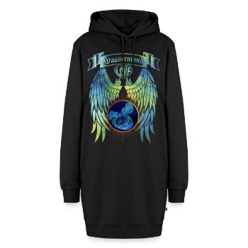 Sternzeichen Wassermann - Hoodie-Kleid - Schwarz - Vorne - AI Model Female 172 light (172cm)