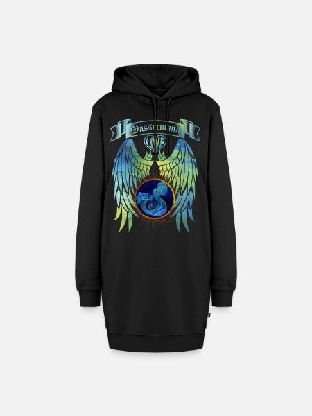 Sternzeichen Wassermann - Hoodie-Kleid - Schwarz