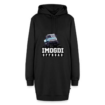 Unimog Gelände-LKW - Hoodie-Kleid - Schwarz - Vorne - AI Model Female 172 light (172cm)