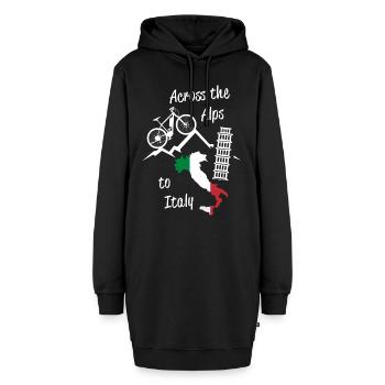 Alpenüberquerung Alpen Italien MTB - Hoodie-Kleid - Schwarz - Vorne - AI Model Female 172 light (172cm)