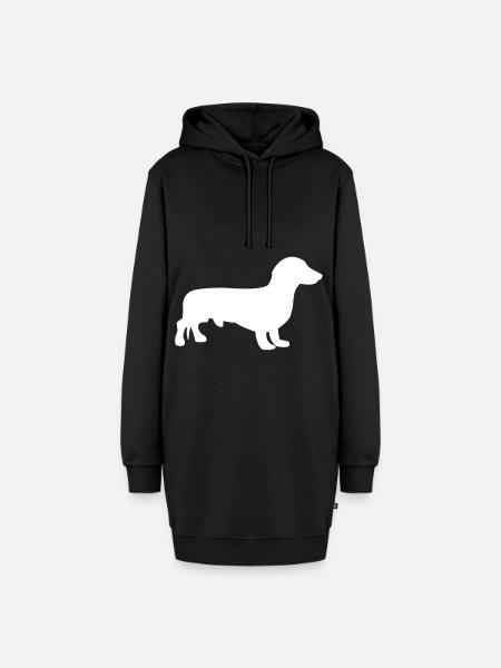 Dackel - Hoodie-Kleid - Schwarz