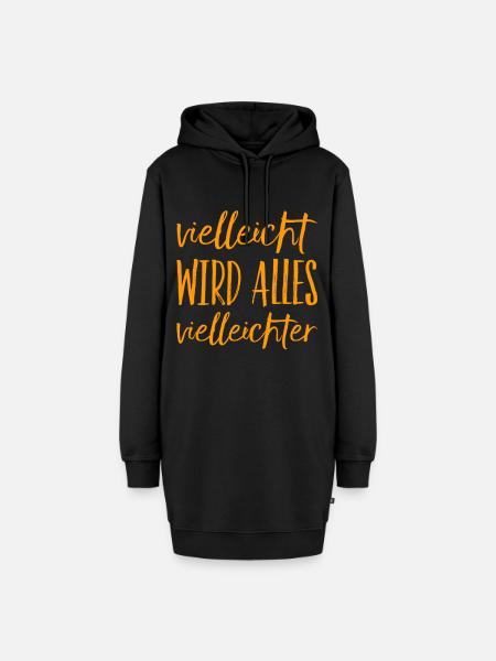vielleicht wird alles vielleichter - Hoodie-Kleid - Schwarz