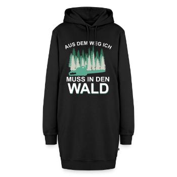 Aus dem Weg ich muss in den Wald ! - Hoodie-Kleid - Schwarz - Vorne - AI Model Female 172 light (172cm)