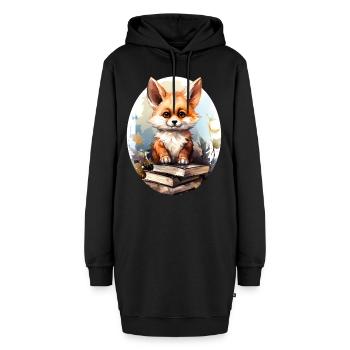 Fuchs - Hoodie-Kleid - Schwarz - Vorne - AI Model Female 172 light (172cm)