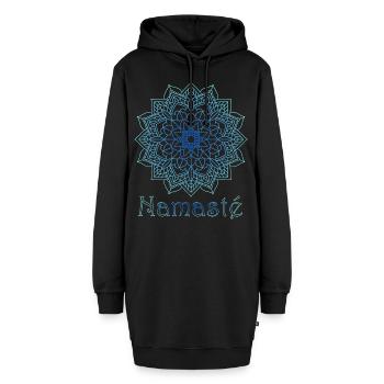 Namasté - Hoodie-Kleid - Schwarz - Vorne - AI Model Female 172 light (172cm)