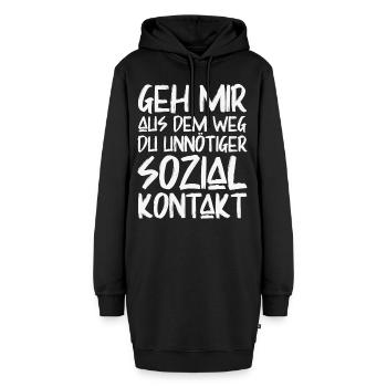 Geh mir aus dem Weg Du unnötiger Sozialkontakt - Hoodie-Kleid - Schwarz - Vorne - AI Model Female 172 light (172cm)