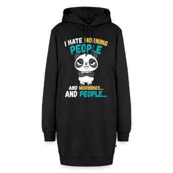Panda Lustige Tiere Sprüche - Hoodie-Kleid - Schwarz - Vorne - AI Model Female 172 light (172cm)