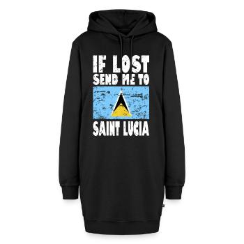 Sankt Lucia Flagge Spruch - Hoodie-Kleid - Schwarz - Vorne - AI Model Female 172 light (172cm)