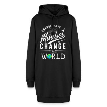 Motivation - Hoodie-Kleid - Schwarz - Vorne - AI Model Female 172 light (172cm)