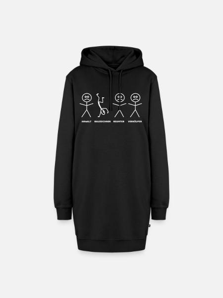 Bauzeichner Strichmännchen lustig - Hoodie-Kleid - Schwarz