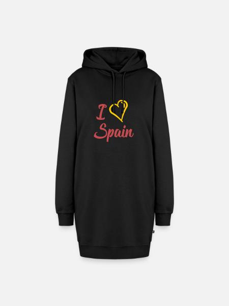 i love spain - Hoodie-Kleid - Schwarz