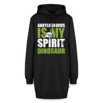 Ankylosaurus Ist Mein Spiritueller Dinosaurier - Hoodie-Kleid - Schwarz - Vorne - AI Model Female 172 light (172cm)