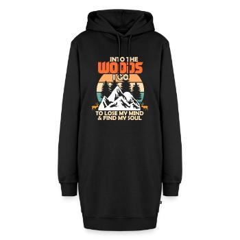 Wald - Hoodie-Kleid - Schwarz - Vorne - AI Model Female 172 light (172cm)