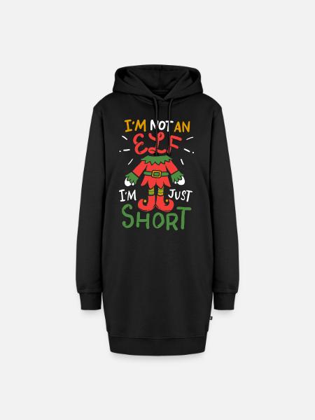 Elfen-Weihnachten - Hoodie-Kleid - Schwarz