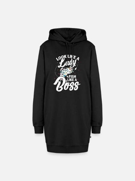 Anglerin - Hoodie-Kleid - Schwarz