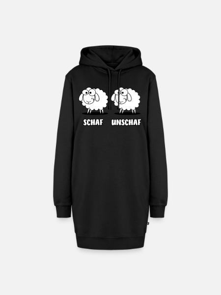 Schaf Unschaf Optiker lustiges Geschenk - Hoodie-Kleid - Schwarz