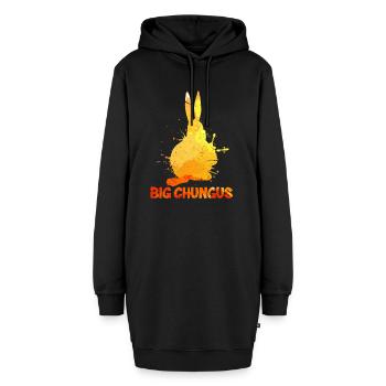Big Chungus - Hoodie-Kleid - Schwarz - Vorne - AI Model Female 172 light (172cm)