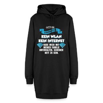 Stromausfall Internet - Hoodie-Kleid - Schwarz - Vorne - AI Model Female 172 light (172cm)