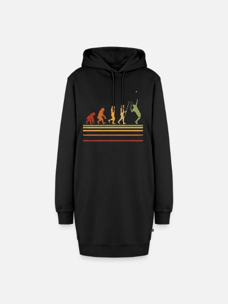 Tennis Evolution - Hoodie-Kleid - Schwarz