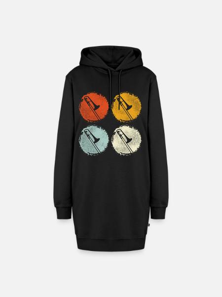 Posaune - Hoodie-Kleid - Schwarz